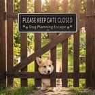 Gate Closed Sign 2 Pack Metal Weather Resistant Brushed Aluminum 9 8x3 5