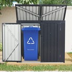 Metal Garbage Bin Shed 2 Trash Cans Multi-use Outdoor Shed For Garden Patio Yard