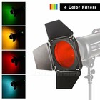 Godox Ad-r6 Bowens Reflector  barn Door Honeycomb Grid 4 Color Filters For Light