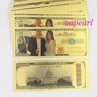 100pcs Donald   Melania Trump One Hundred Trillion Crafts Banknotes Golden Notes