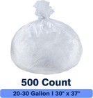 20-30 Gallon Trash Can Liners  500 Count High Density Garbage Bags  30   X 37   