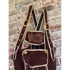 Khanda Men s Brown And Gold Bavarian Oktoberfest Lederhosen Costume
