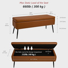 Leather Storage Ottoman Bench end Of Bed Bench For Living Room Bedroom Dinning R