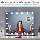 Vanity Mirror With Makeup Lights  Large Hollywood Light Up Mirrors W  18 Led