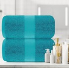 Luxury Bath Sheet Towels Extra Large 35x70 Inch 2 Pk  Soft Aqua Highly Absorbent