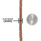 Flat Braided Leather Cord - 5mm   10mm Widths - 5  10  25 Yd Lengths - 5 Colors