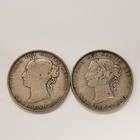 2 Pcs 1899 50c Cents Canada newfoundland - Wide narrow 9 s - Km-6 - Sku-f9049