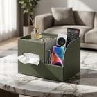 Pu Leather Tissue Box Cover With Storage Tray  Cube Facial Tissue Holder