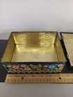 Daher Metal Hinged Decorative Tea Tin Embossed Floral Design Made In England 