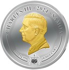 2024 Samoa  10 Majestic Wildlife  Deer - 5 Ounce Fine Silver Coin