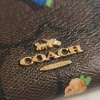 Coach Canvas Mini Rose Floral Card Case C7386 Brown black Multi Excellent Cond