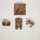 Egyptian Set  Porcelain Collectible Set  Gel Embeds  Display  4 Pieces