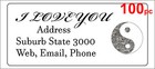 100 Personalised Return Address Label Custom Mailing Sticker 56x25mm Yin Yang