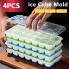 Ice Cube Tray With Lid  4 Pack Durable Stackable Ice Cube Trays For Freezer With