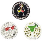 Crystal Golf Ball Marker Assorted Patterns Value Pack Of Mixed Color  4 Pcs 
