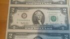 Mint  Uncirculated Two Dollar Bill  Crisp  2 Note  Sequential Order 1995-2017