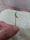 Antique Victorian Seed Pearl Hat Pin In Crescent  Moon Shape
