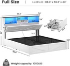 Farmhouse Bed Frame Full Size With 4 Storage Drawers  Wooden Full Size Bed Frame