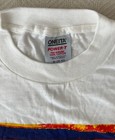 Vtg Nos 1990 White Oneita Power Tee Shirt Medium Surfing  Orange 80 s   90 s