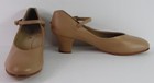 Women s Capezio Beige Leather Ballroom Dance Mary-jane Heels Sz  6 1 2 M
