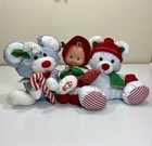 Vintage Fisher-price Puffalump Christmas Lot 80s 90s Mouse Bear Girl