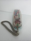 Vtg 1980s Retro Clear Neon Blue Phone Works 2 Novelty See Thru Telephone