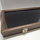 Dark Wood Hinged Glass Top Display Case 24x9x2 For Knives  Coins  Jewelry