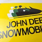 Vintage John Deere Sign - Snowmobiles Can Gas Pump Porcelain Sign