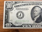 Error 1934   10 Dollar Lgs  Federal Reserve Note - Serial Number Off Set