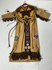 Vintage Campfire Girls Native American Ceremonial Dress Gown Beads Patches Shawl