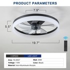 20  Modern Fan Lights Flush Mount Led Ceiling Light Kit With  App Remote Control