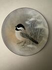Norman Brumm Enamel On Copper Chickadee Bird Winter Scene 4 75    Plate Signed