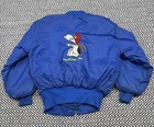 Vtg 60s 70s Kids Medium Snoopy Souvenir Jacket Korea Sukajan Puffer Rare 777 Zip