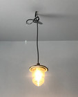 Vtg Light Nautical Industrial Metal Hanging Glass Jelly Jar Light 288-26b