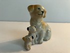 Vintage Ceramic Mama Dog With 2 Puppies Figurine Made In Japan 3  X 2 1 2   