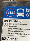 City Of Chicago Cta  Metal Sign 18 X 24 Bus Stop Double Sided Pershing Archer