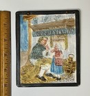 Antique French Colored Lithophane Plaque Paris D  pos   C1850   1890