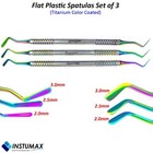 Flat Plastic Filling Dental Composite Instruments Set Of 3 - Multi Color Tips