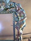 Antique Metal Photo Photograph Picture Frame Cast Iron Art Nouveau Woman Lady