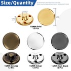 48pcs 15mm Gold bronze silver black Brass Round Antiqued Button Kit  Flat Back