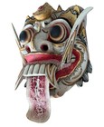 Antique Hand Carved Bali Indonesian Rangda Mask     Demon Wall Hanging Wood