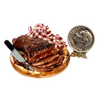 1 12 Artisan Leg Of Lamb Christmas Holiday Meal Dollhouse Miniature Signed