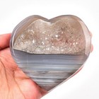 Jic Gem Large Agate Heart Crystal Geode Druzy Palm Worry Agate 3 5-3 9   
