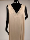 Antique 1920   s Long Silk Slip W Floral Lace Neckline