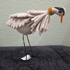 Handcrafted Sandhill Crane Wool Felt Needlefelted Bird Sculpture   B10