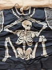 Vintage 1960s 70s Halloween Child   s Skeleton Black white Costume With Mask Asis