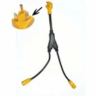 Adapter Y Split Power Cord 30 Amp Male Plug To  2  15 Amp Female Connectors Rv