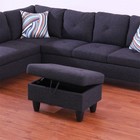 29  Storage Ottoman Bench W  Lift Top Home Office Linen Dark Gray