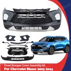 New Front Bumper Cover Grille Assembly Kit For 2023-2024 Chevy Blazer Black