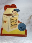 Vintage 1940   s Valentines Day Card Mechanical Jack In The Box New Old Stock